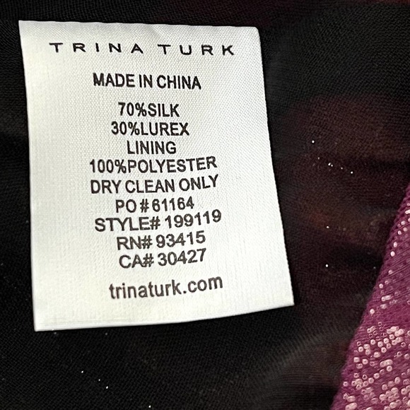 TRINA TURK Silk-Blend Champagne Shimmer Striped Tie-Front Halter Top NWT Small - Picture 12 of 16